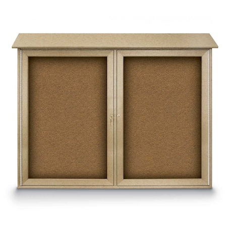 United Visual Products Indoor Enclosed Combo Board, 48"x36", Satin Frame/Black & Medium Grey UVCB4836-BLACK-MEDGRY